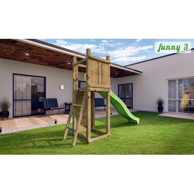 Wooden playground FUNGOO FUNNY 3 with 2 seat swing /KDI/