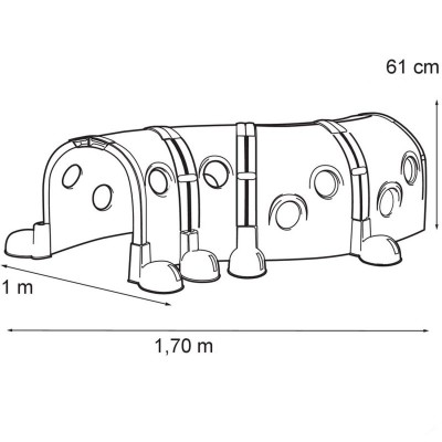 Tunel dla dzieci FEBER - GĄSIENICA  - 4 dodatkowe moduły