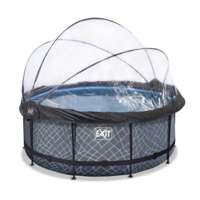 Swimming pool round with dome EXIT PREMIUM 360 x 122 cm / grey s