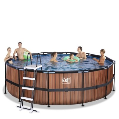 Swimming pool round EXIT  450 cm x 122 cm/ timber style/