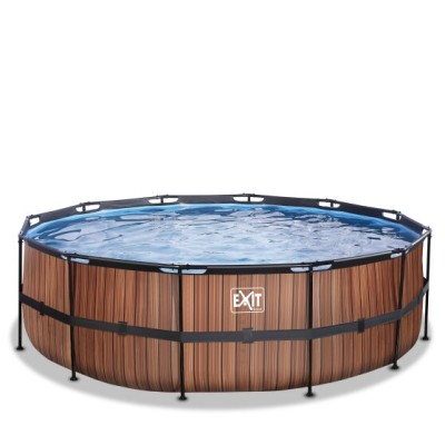 Swimming pool round EXIT  450 cm x 122 cm/ timber style/