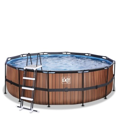 Swimming pool round EXIT PREMIUM 450 x122 cm/ timber style/