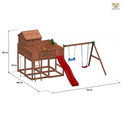 Wooden playground FUNGOO MY SPACE XL MOVE + /teak/