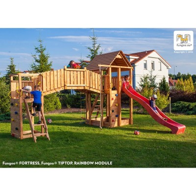 Wooden playground FUNGOO FORTRESS, TIPTOP, RAINBOW /teak/