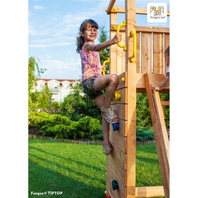 Wooden playground FUNGOO FORTRESS, TIPTOP, RAINBOW /teak/