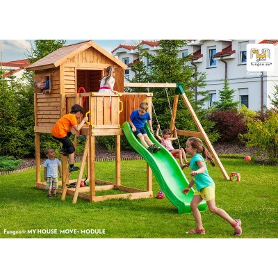 Wooden playground FUNGOO MY HOUSE MOVE+ /teak/