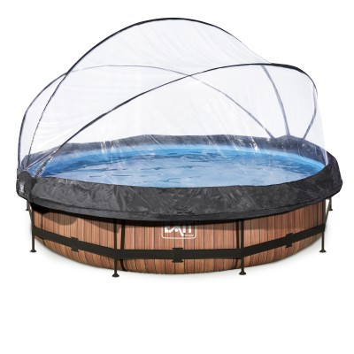 Swimming pool round with dome EXIT 360 x 76 cm / timber styl/