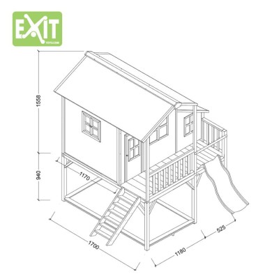 Wooden playhouse EXIT LOFT 550 /natural/