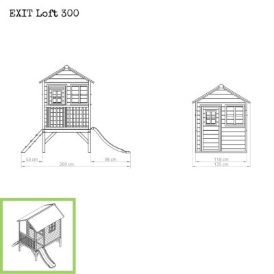 Domek cedrowy dla dzieci EXIT LOFT 300 /naturalny/