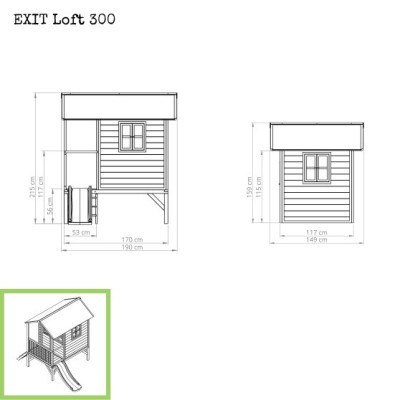 Domek cedrowy dla dzieci EXIT LOFT 300 /naturalny/