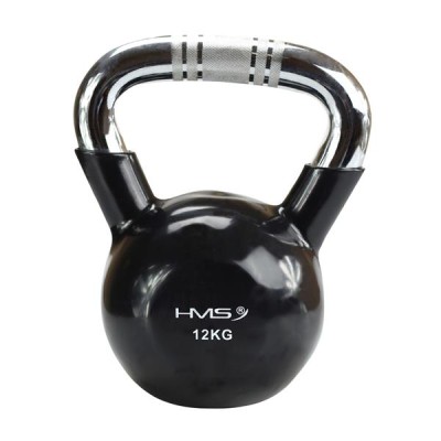 KETTLEBELL ŻELIWNY POKRYTY WINYLEM RADEŁKOWANY HMS KTC 12 KG