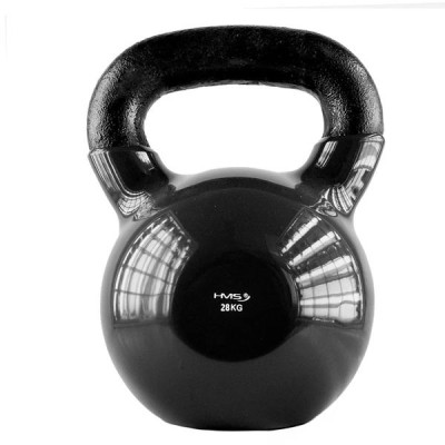 KETTLEBELL ŻELIWNY POKRYTY WINYLEM HMS KNV 28 KG CZARNY