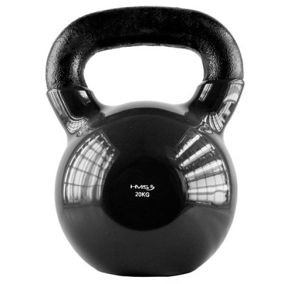 KETTLEBELL ŻELIWNY POKRYTY WINYLEM HMS KNV 20 KG CZARNY