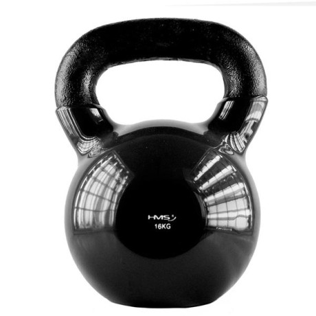 KETTLEBELL ŻELIWNY POKRYTY WINYLEM HMS KNV 16 KG CZARNY