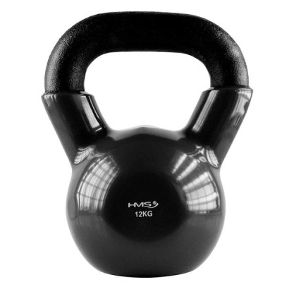 KETTLEBELL ŻELIWNY POKRYTY WINYLEM HMS KNV 12 KG CZARNY