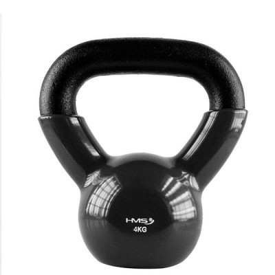 KETTLEBELL ŻELIWNY POKRYTY WINYLEM HMS KNV 4 KG CZARNY