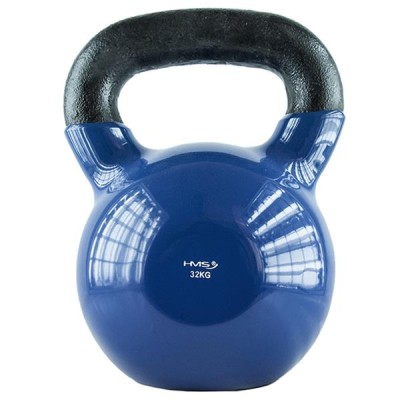 KETTLEBELL ŻELIWNY POKRYTY WINYLEM HMS KNV 32 KG NIEBIESKI