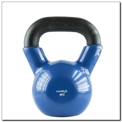 KETTLEBELL ŻELIWNY POKRYTY WINYLEM HMS KNV 8 KG NIEBIESKI