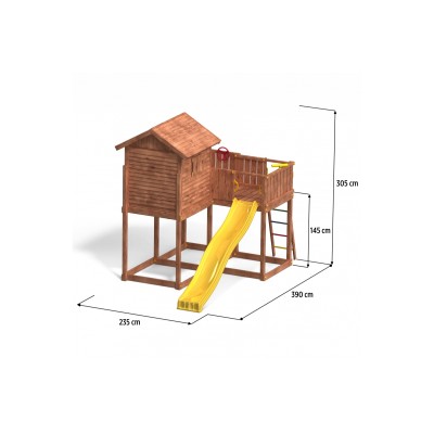 Domek świerkowy dla dzieci FUNGOO MY SIDE /teak/