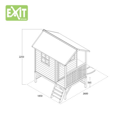 Domek cedrowy dla dzieci EXIT LOFT 300 /czerwony/