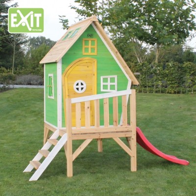 Wooden play house EXIT FANTASIA 300 / yellow-green/