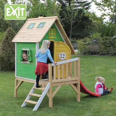 Wooden play house EXIT FANTASIA 300 / yellow-green/