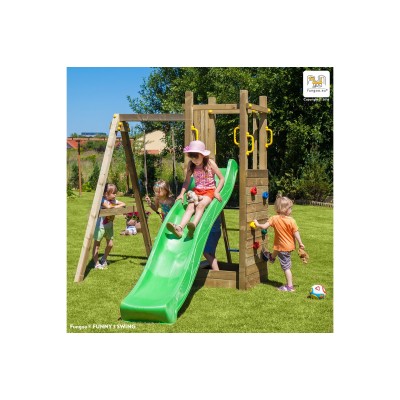 Wooden playground FUNGOO FUNNY 3 with seat swing and sandbox /KD