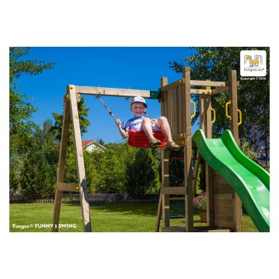 Wooden playground FUNGOO FUNNY 3 with seat swing and sandbox /KD