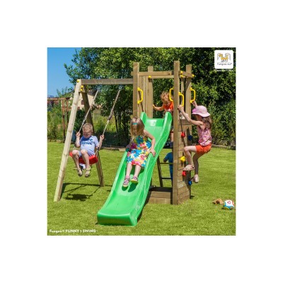 Wooden playground FUNGOO FUNNY 3 with seat swing and sandbox /KD