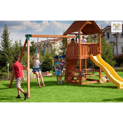 Wooden playground FUNGOO JOY MOVE+, STEP ON, FREE TIME /teak/