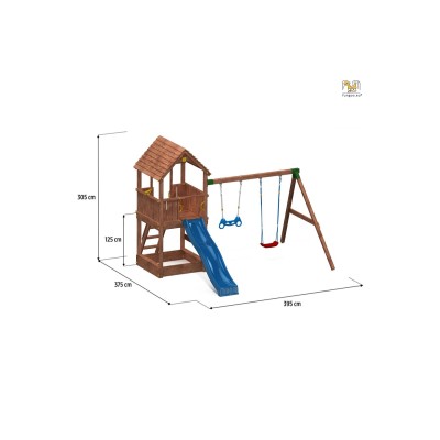 Wooden playground FUNGOO JOY MOVE+, STEP ON, FREE TIME /teak/