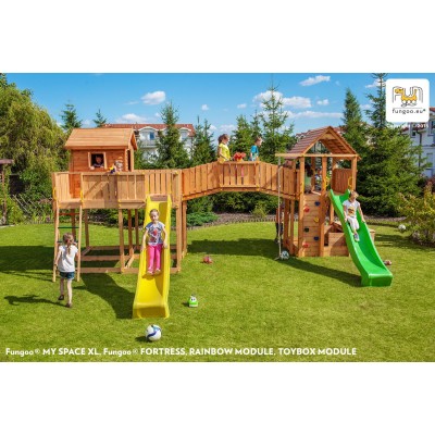 Wooden playground FUNGOO MAXI JOYFUL CASTEL /teak/