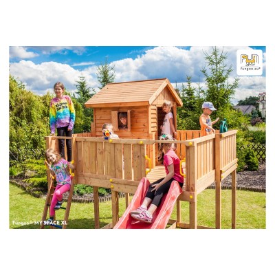 Wooden playground FUNGOO MAXI JOYFUL CASTEL /teak/