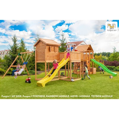 Wooden playground FUNGOO MAXI PLAY BOX /teak/