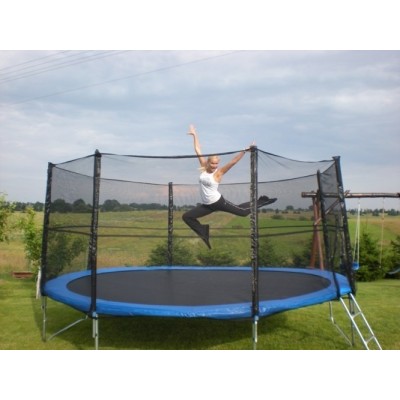 Trampoline with net and ladder round 374cm