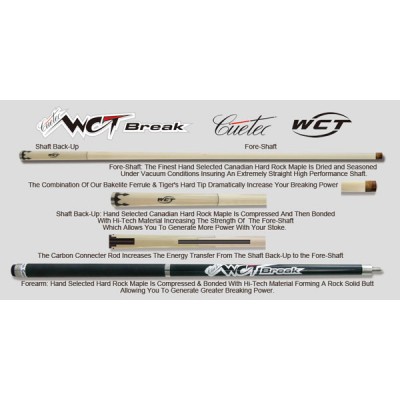 2 pcs. maple cue CUETEC WCT break