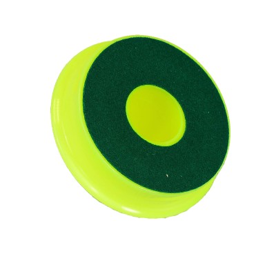 Air hockey pusher with felt 100 mm yellow