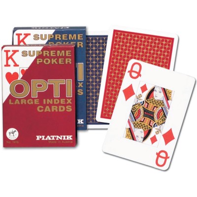 Karty OPTI POKER PIATNIK "L" /niebieski rewers/