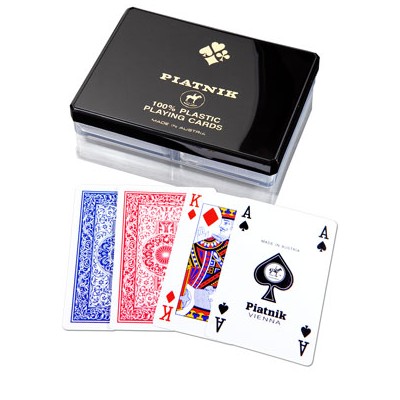 STANDARD PIATNIK double deck plastic playing cards in a box