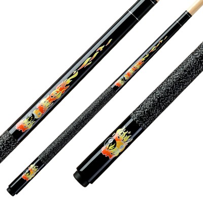 Maple pool cue FLAMES 122cm