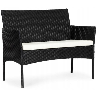 Meble ogrodowe technorattan sofa, stół, 2 fotele /czarne/