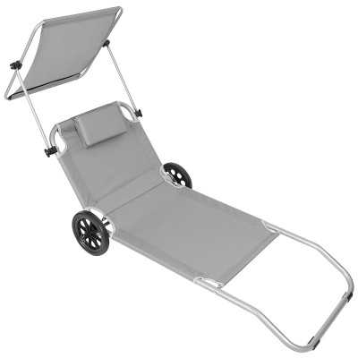 Sunbed with wheels /grey/