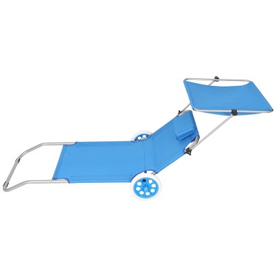 Sunbed with wheels /blue/