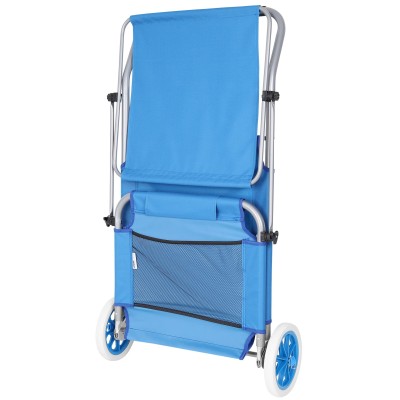 Sunbed with wheels /blue/