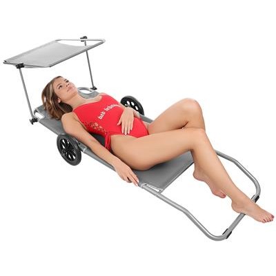 Sunbed with wheels /grey/