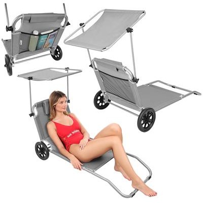 Sunbed with wheels /grey/