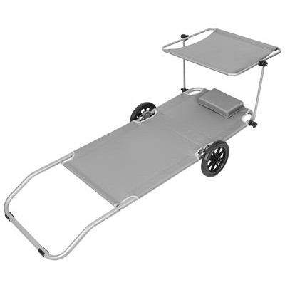 Sunbed with wheels /grey/