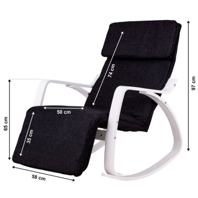 Rocking armchair GOODHOME /white-black/