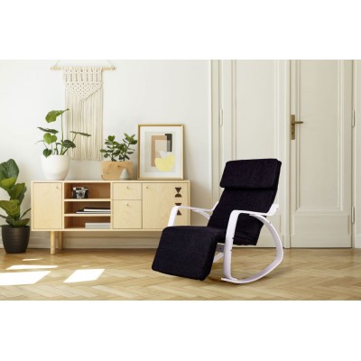 Rocking armchair GOODHOME /white-black/