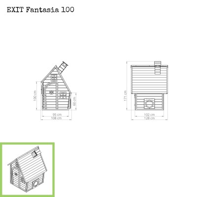 Domek cedrowy dla dzieci EXIT FANTASIA 100 /naturalny/